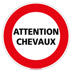 PANNEAU ATTENTION CHEVAUX (D1147)