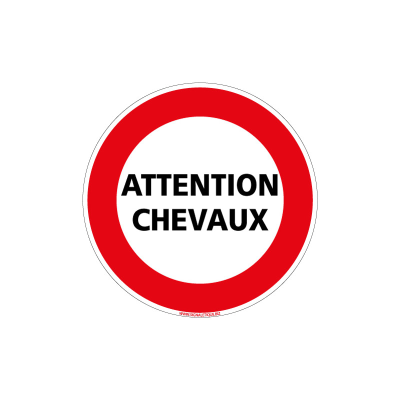 PANNEAU ATTENTION CHEVAUX (D1147)