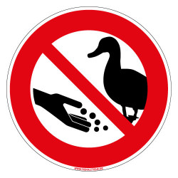 PANNEAU INTERDICTION DE NOURRIR LES CYGNES / LES CANARDS (D1167)