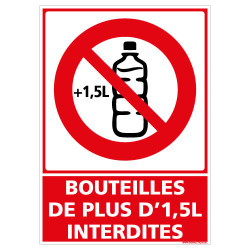 PANNEAU BOUTEILLES DE PLUS DE 1,5 L INTERDITES (D1183)