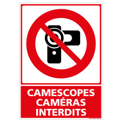 PANNEAU CAMESCOPES / CAMERAS INTERDITS (D1191)