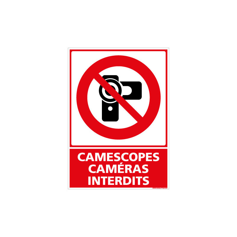 PANNEAU CAMESCOPES / CAMERAS INTERDITS (D1191)