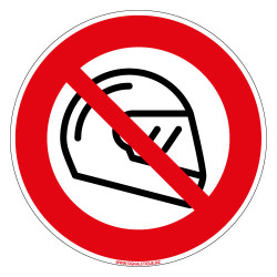 PANNEAU CASQUE INTERDIT (D1192)