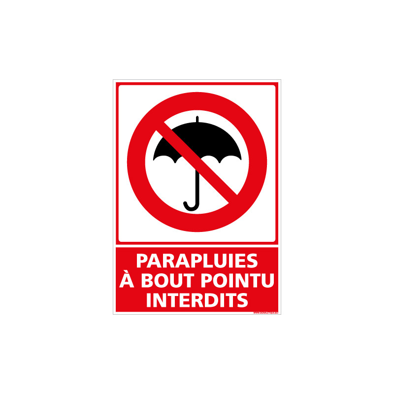 PANNEAU PARAPLUIE A BOUT POINTU INTERDITS (D1197)