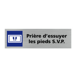 Plaque de porte rectangulaire prière d'essuyer les pieds S.V.P