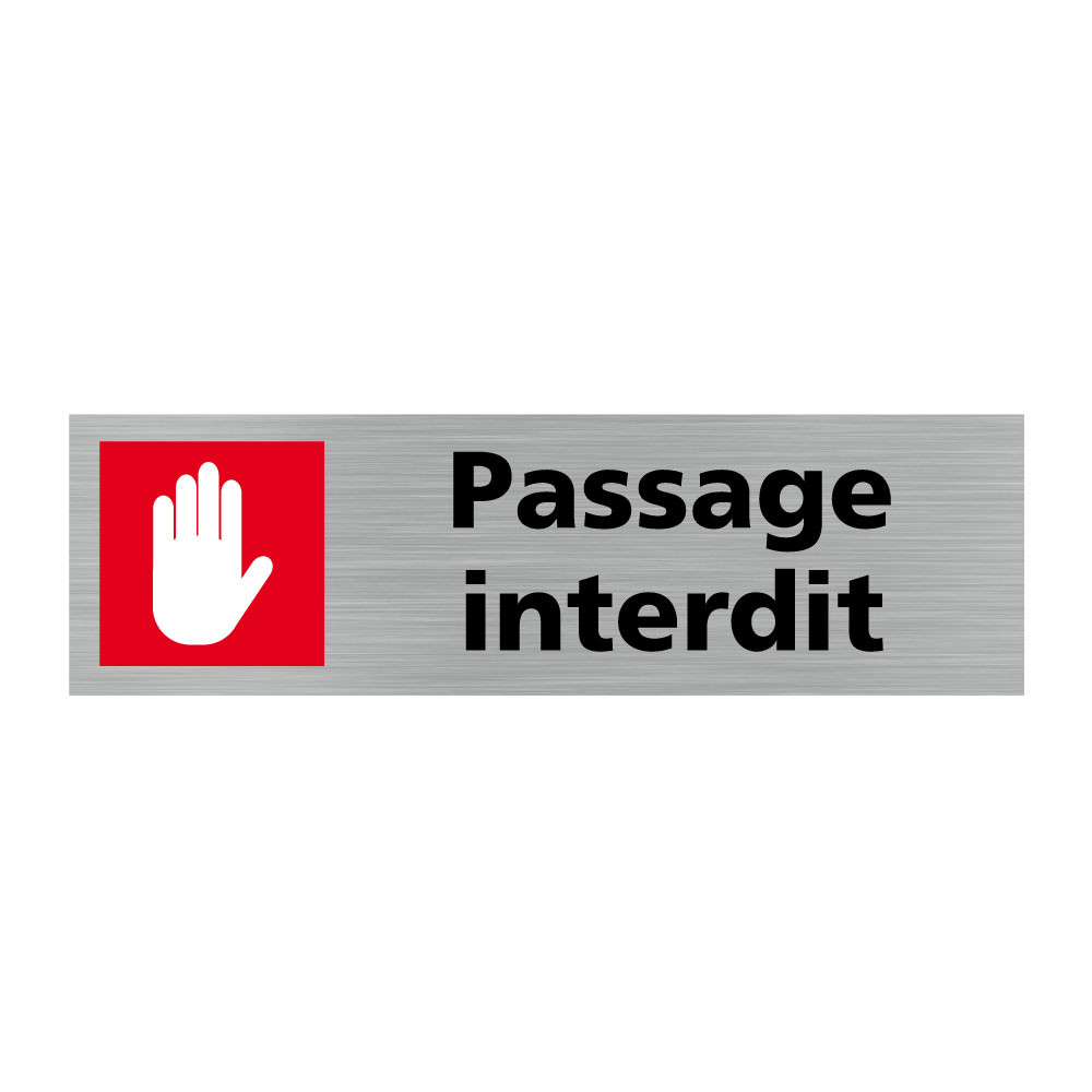 Plaque de porte rectangulaire passage interdit Plaque de porte rectangulaire passage interdit