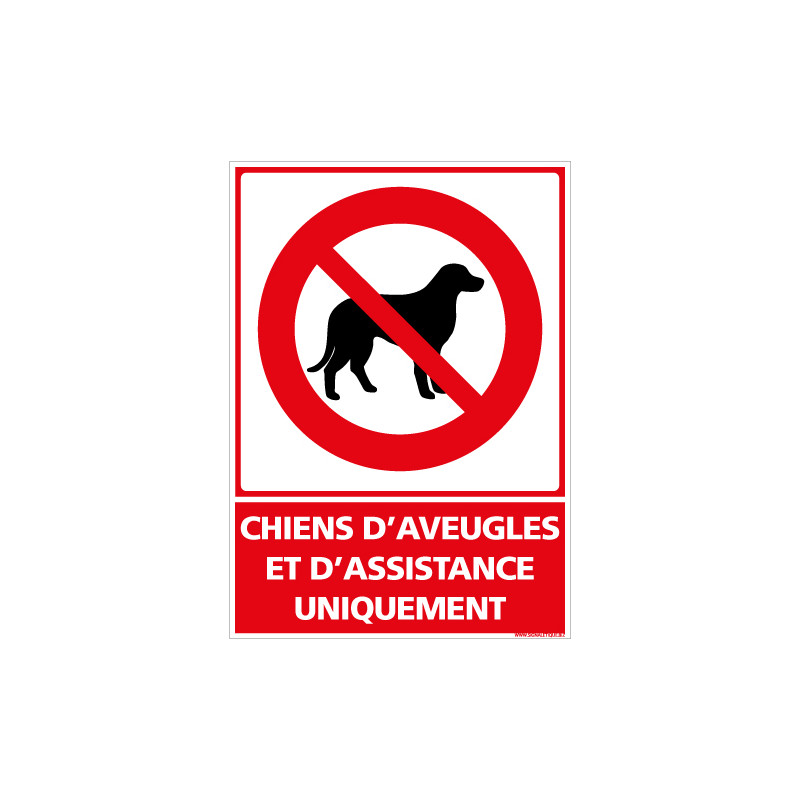 PANNEAU CHIENS D'AVEUGLES ET D'ASSISTANCE UNIQUEMENT (D1225)