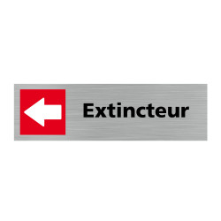 Plaque de porte rectangulaire extincteur vers la gauche