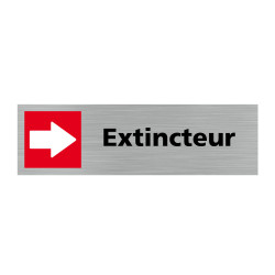 Plaque de porte rectangulaire extincteur vers la droite