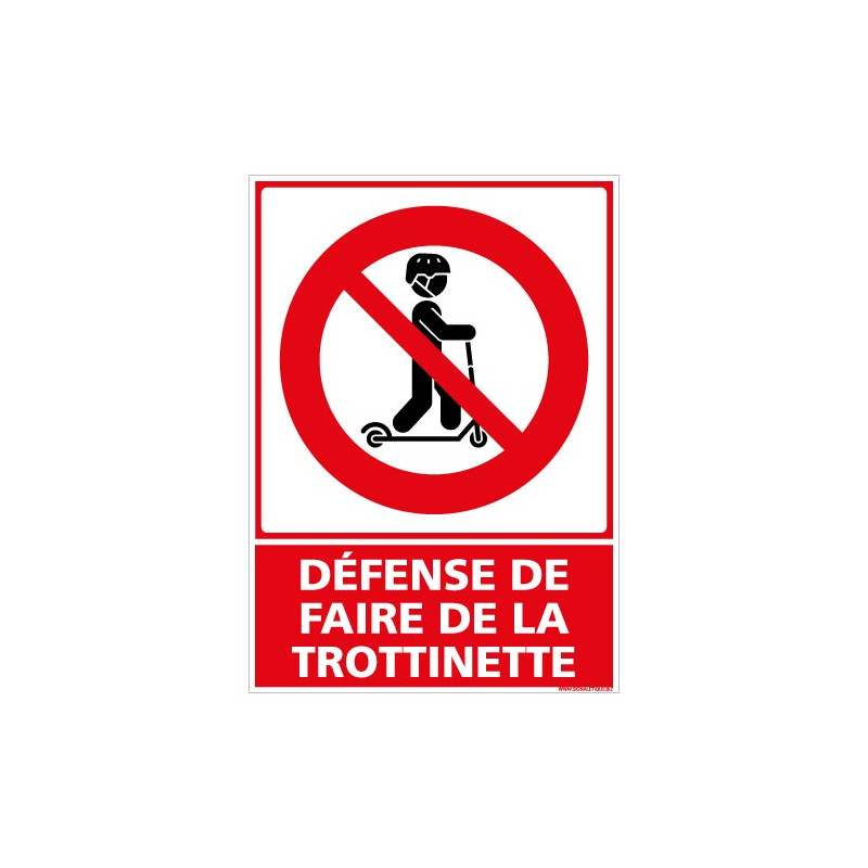 PANNEAU DEFENSE DE FAIRE DE LA TROTTINETTE (D1236)