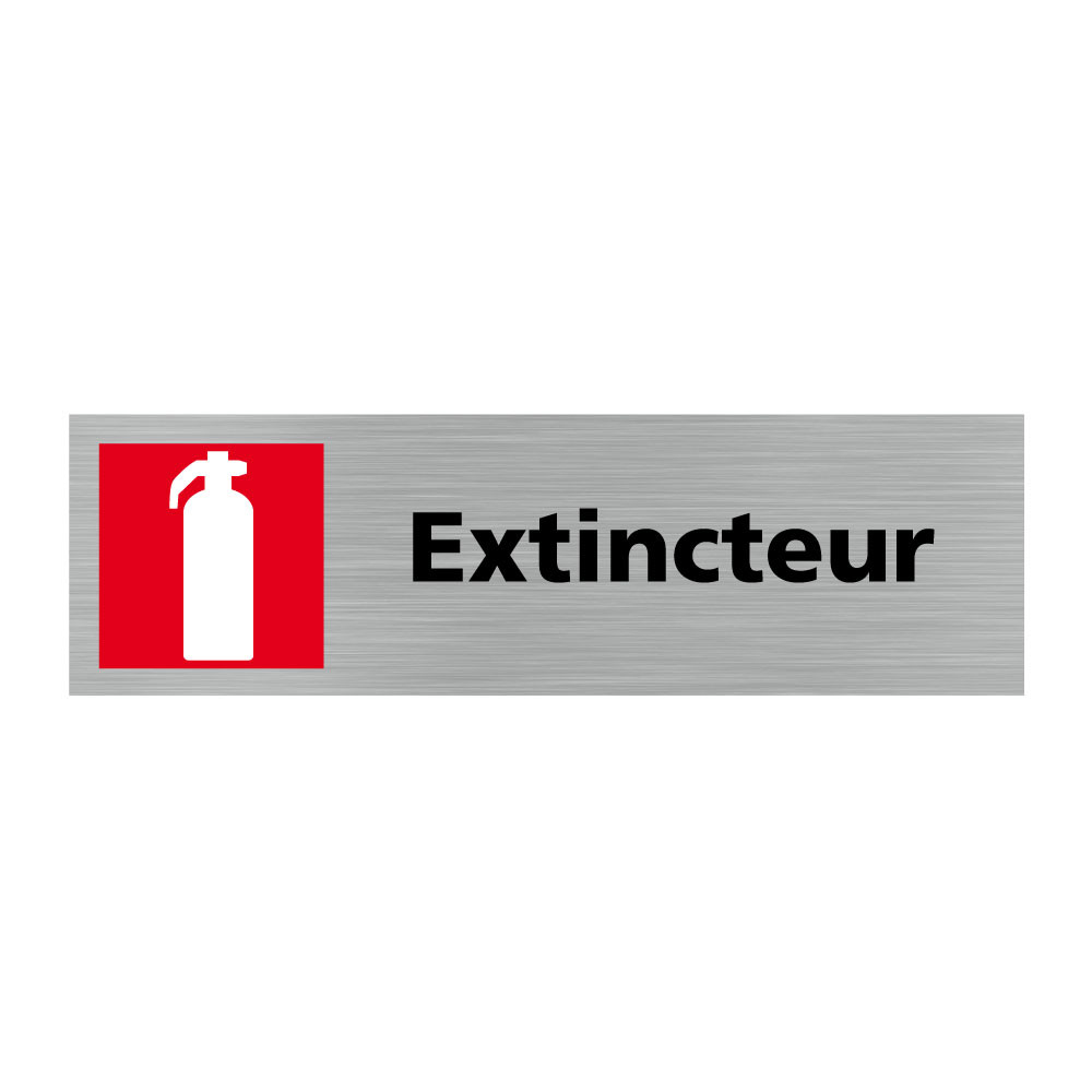 Plaque de porte rectangulaire extincteur