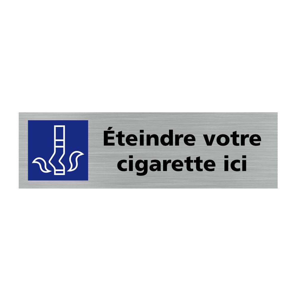 Plaque de porte rectangulaire éteindre votre cigarette ici