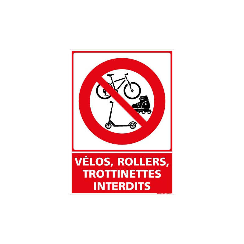 PANNEAU VELOS, ROLLERS, TROTTINETTES INTERDITS (D1242)