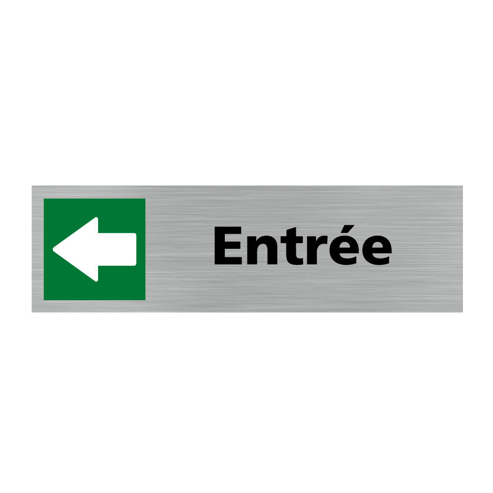 Plaque de porte rectangulaire entrée flèche vers la gauche