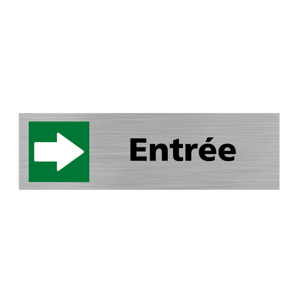 Plaque de porte rectangulaire entrée flèche droite