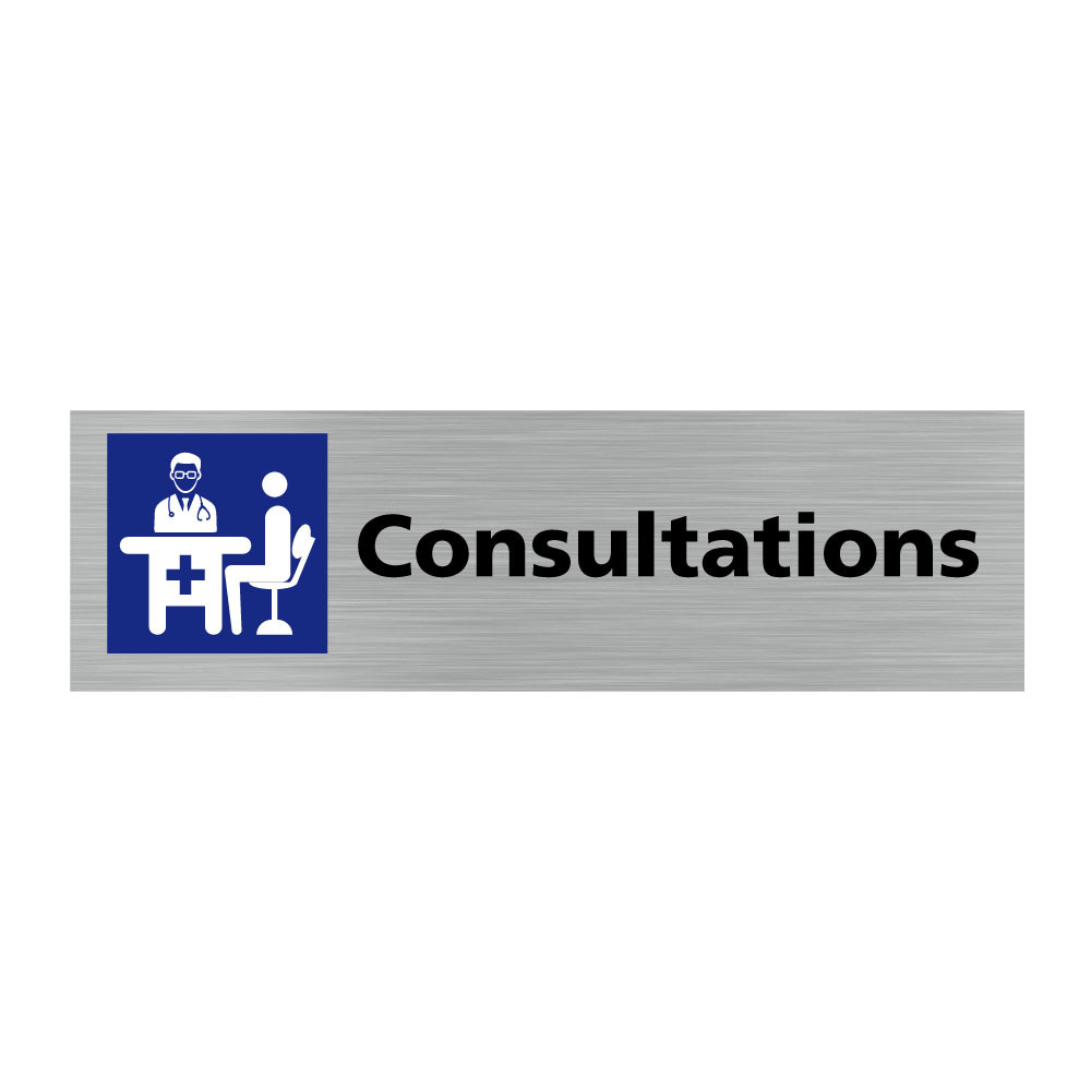 Plaque de porte rectangulaire consultations Plaque de porte rectangulaire consultations