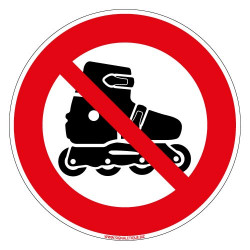 PANNEAU INTERDIT AUX ROLLERS (D1256)