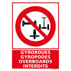 PANNEAU GYROROUE, GYROPODE, OVERBOARD INTERDITS (D1257)