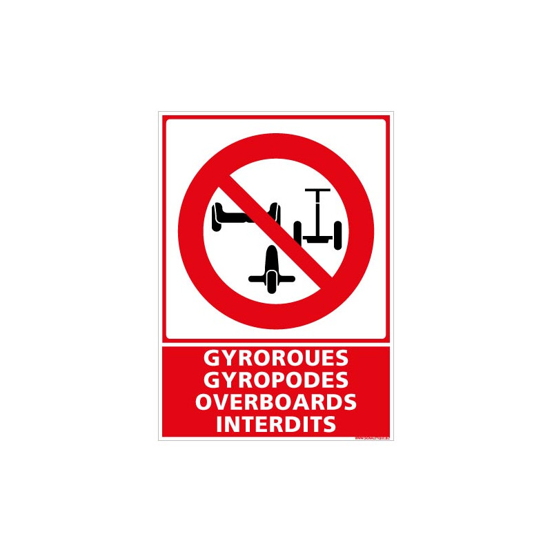 PANNEAU GYROROUE, GYROPODE, OVERBOARD INTERDITS (D1257)
