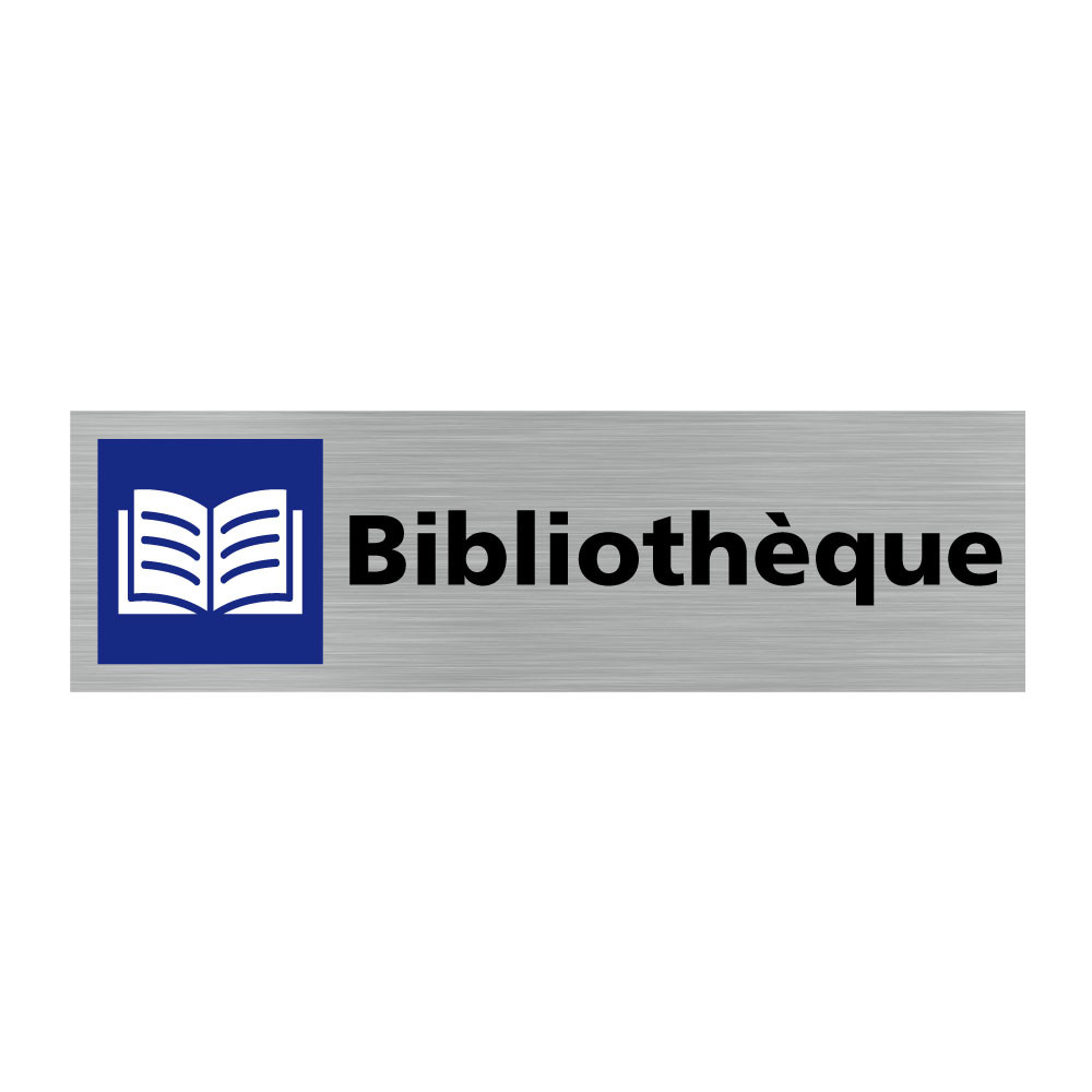 Plaque de porte rectangulaire bibliothèque