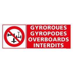 PANNEAU GYROROUES, GYROPODES, OVERBOARDS INTERDITS (D1258)