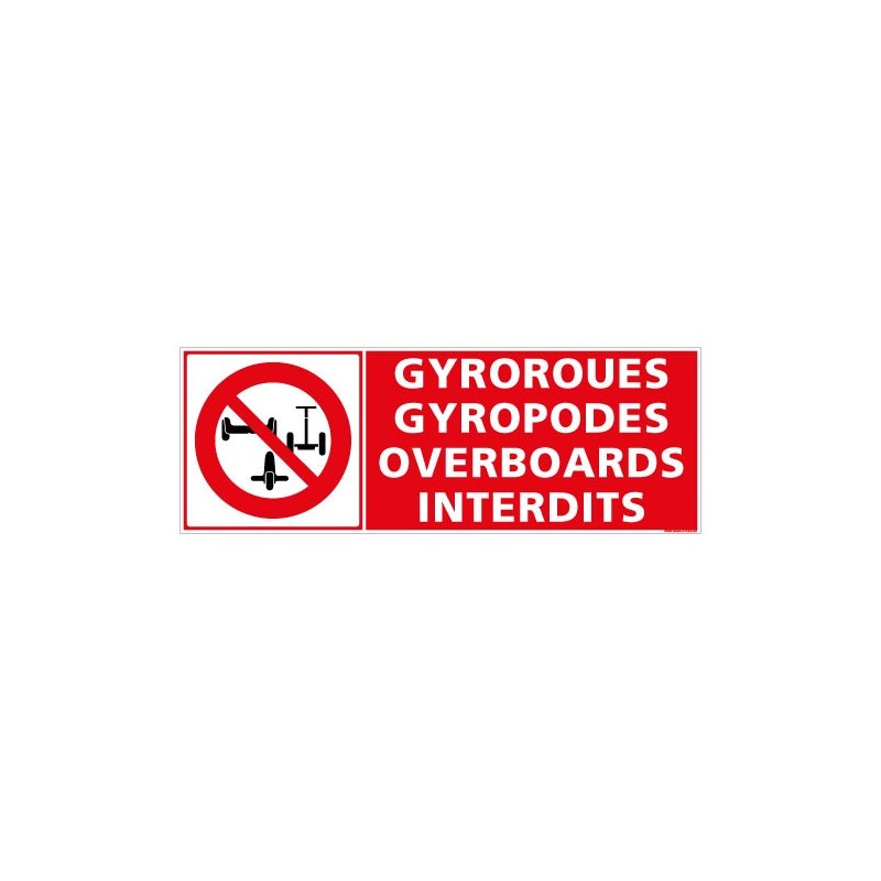 PANNEAU GYROROUES, GYROPODES, OVERBOARDS INTERDITS (D1258)