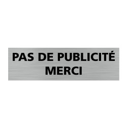 Plaque de porte rectangulaire pas de publicité merci