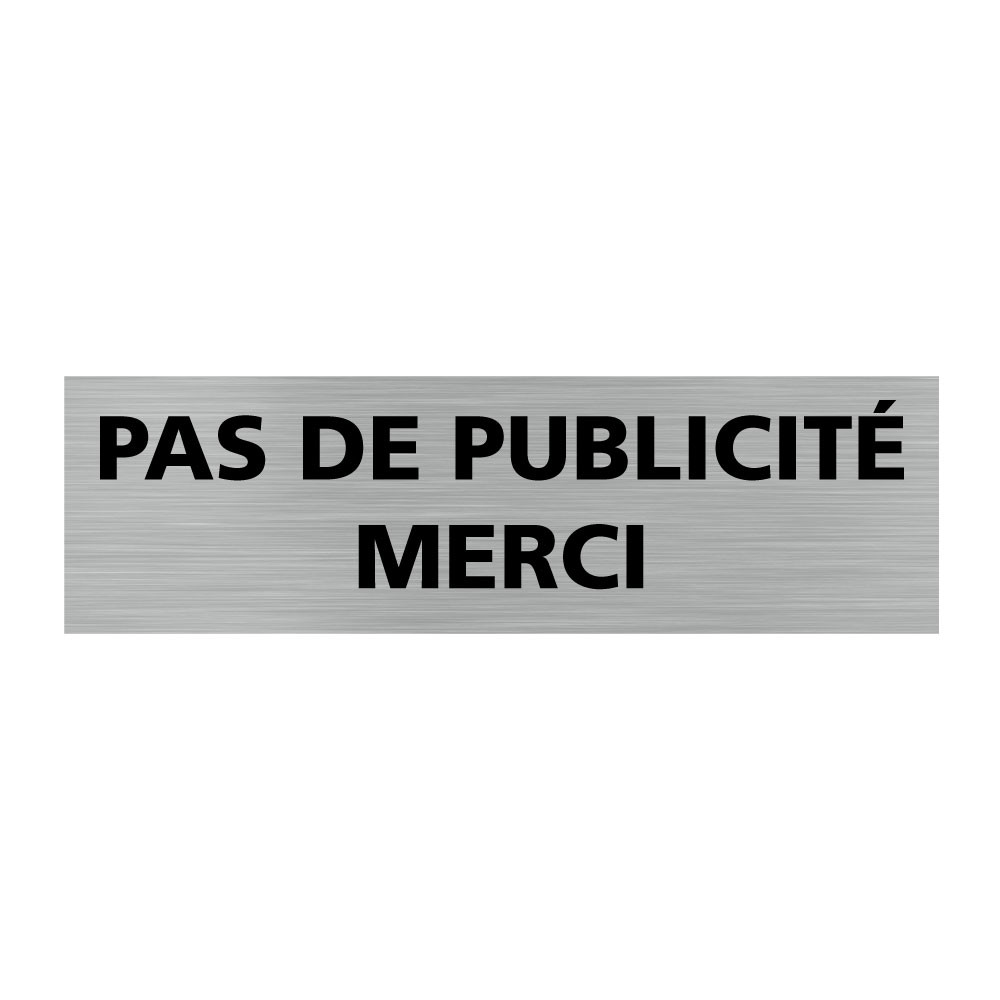 Pictogramme PAS DE PUBLICITE MERCI (Q0270). Signalisation Porte