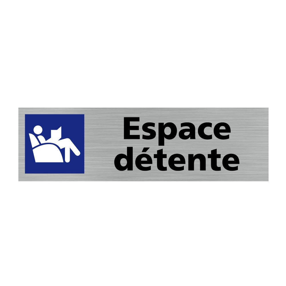 Plaque de porte rectangulaire espace détente