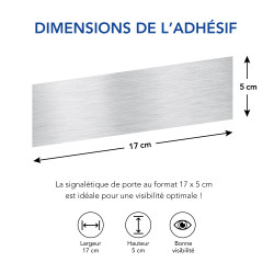 Pictogramme SALLE D'ATTENTE (Q0266). Signalisation Porte - 170 X 50 mm -  Autocollant souple ou plaque alu brossé 2mm.