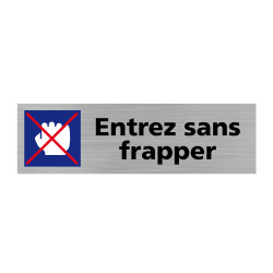 Plaque de porte rectangulaire entrez sans frapper