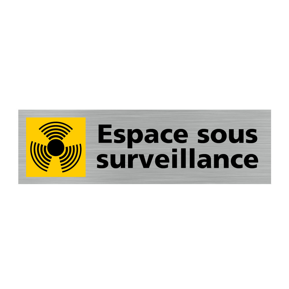 Plaque de porte rectangulaire espace sous surveillance