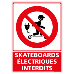 PANNEAU SKATEBOARDS ELECTRIQUES INTERDITS (D1272)
