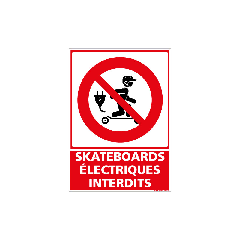 PANNEAU SKATEBOARDS ELECTRIQUES INTERDITS (D1272)