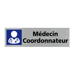 Plaque de porte rectangulaire médecin coordonnateur