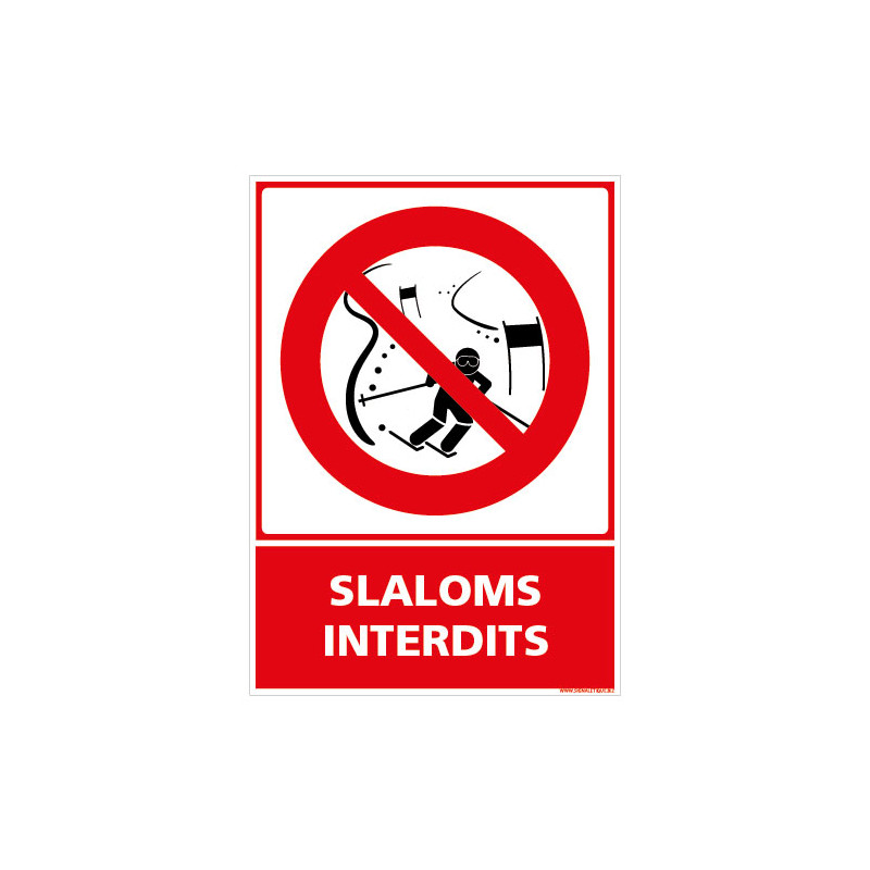 PANNEAU SLALOMS INTERDITS VERTICAL (D1281)