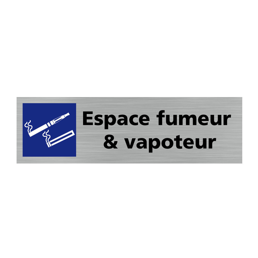 Plaque de porte rectangulaire espace fumeur et vapoteur