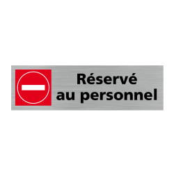 Plaque de porte rectangulaire réservé au personnel