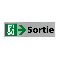 Plaque de porte rectangulaire sortie de secours droite