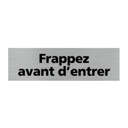 Plaque de porte rectangulaire frappez avant d'entrer