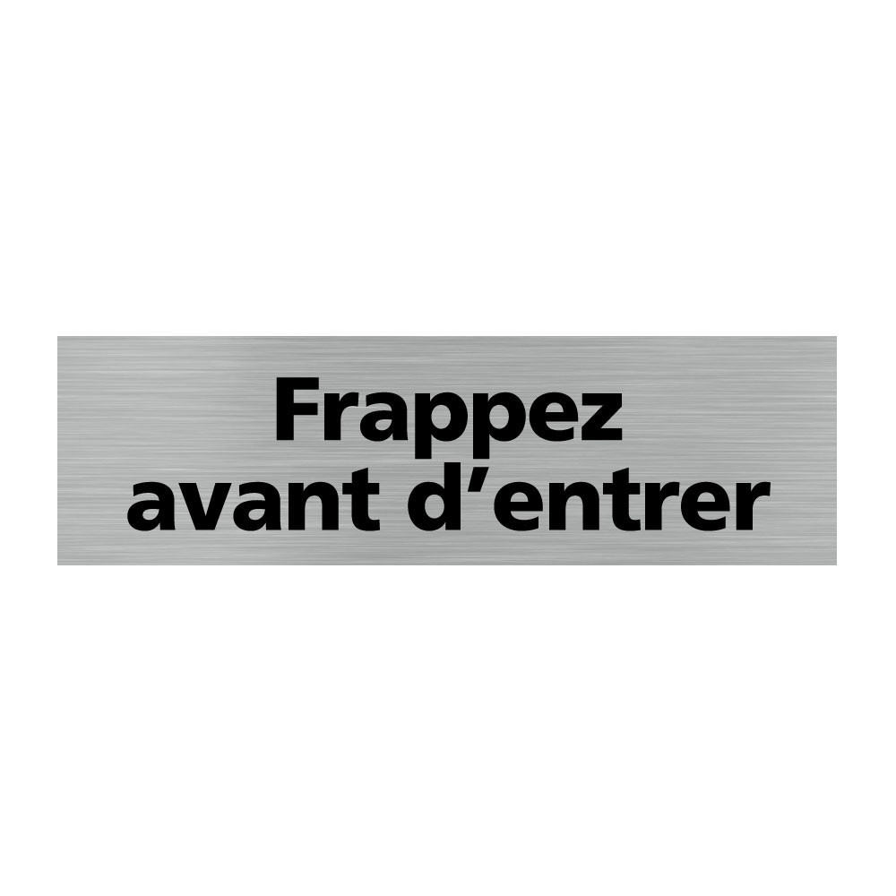 Plaque de porte rectangulaire frappez avant d'entrer