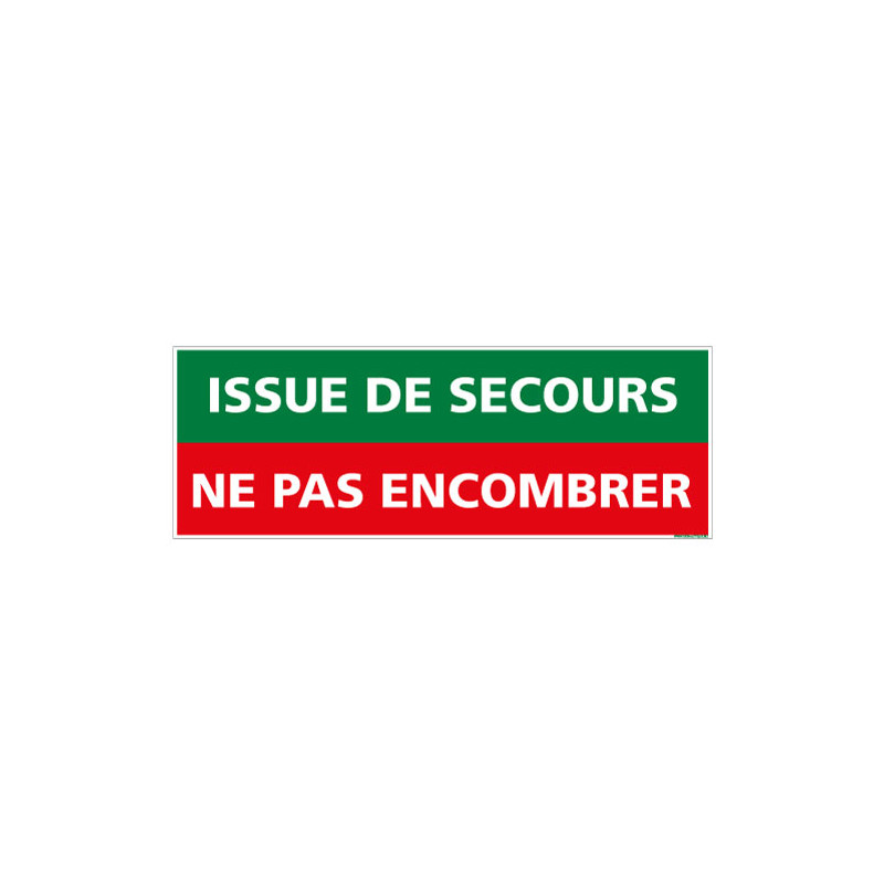 PANNEAU ISSUE DE SECOURS NE PAS ENCOMBRER (B0091)