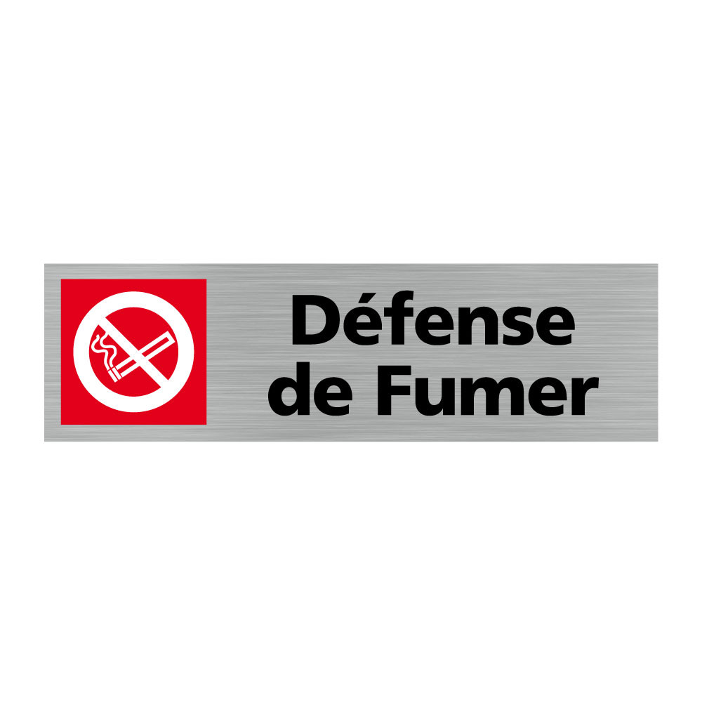 Plaque de porte rectangulaire défense de fumer