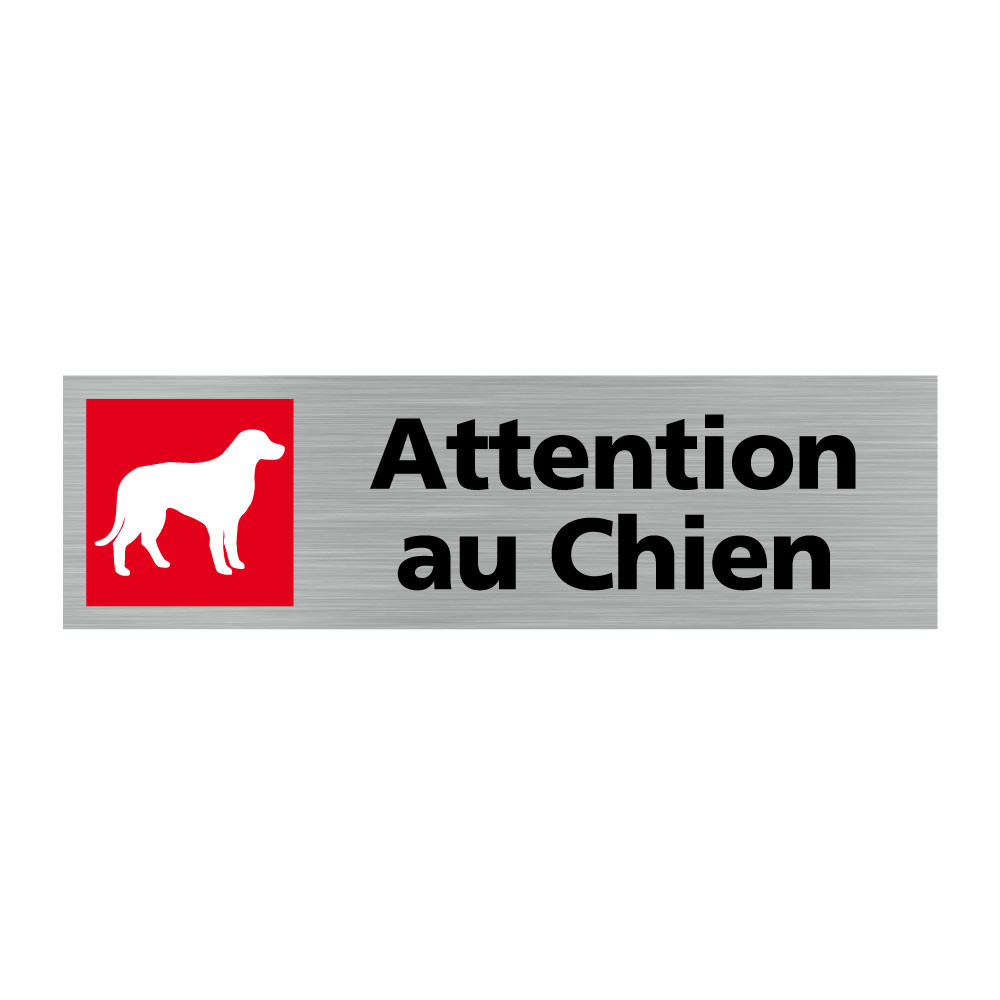 Plaque de porte rectangulaire attention au chien