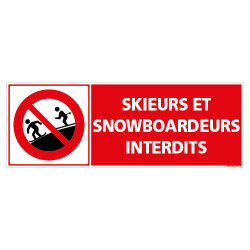 PANNEAU INTERDIT AUX SKIEURS ET SNOWBOARDEURS (D1303)