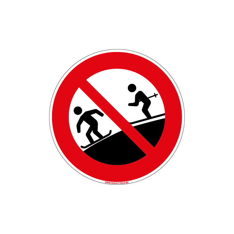 PANNEAU SKIEURS ET SNOWBAORDEURS INTERDITS (D1304)