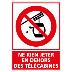 PANNEAU NE RIEN JETER EN DEHORS DES TELECABINES VERTICAL (D1305)