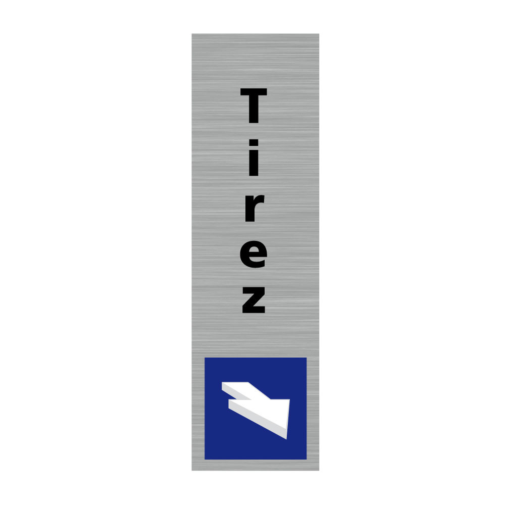 Pictogramme TIREZ (Q0136). Signalisation Porte - 50 X 170 mm