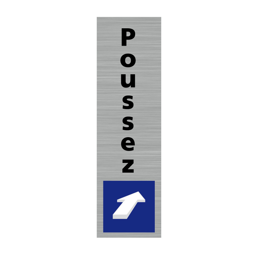 Plaque de porte rectangulaire poussez