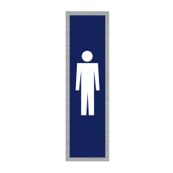Plaque de porte rectangulaire WC hommes